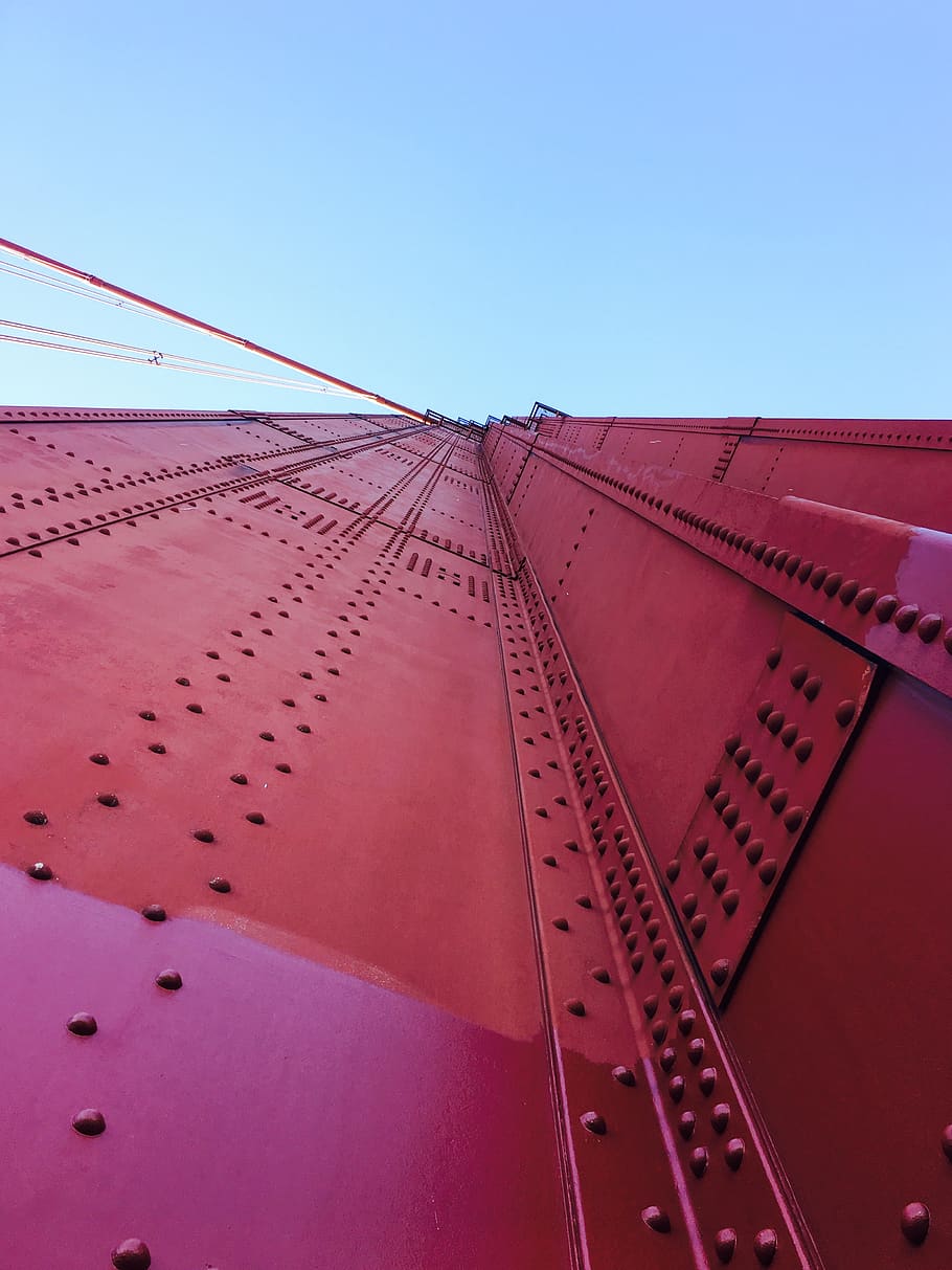golden gate, bridge, perspective, sky, architecture, rivets HD wallpaper