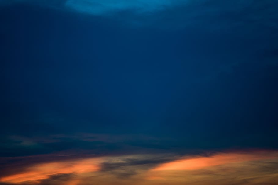 blue and orange cloudy sky, outdoors, sunset, sunrise, nature HD wallpaper