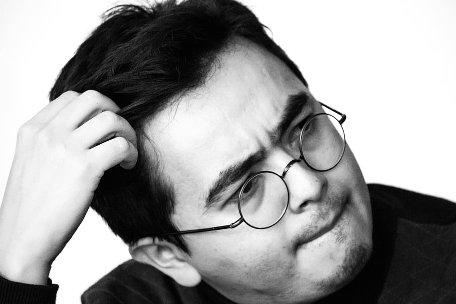 doubt, trupa, pb, tech, headshot, one person, eyeglasses, portrait HD wallpaper