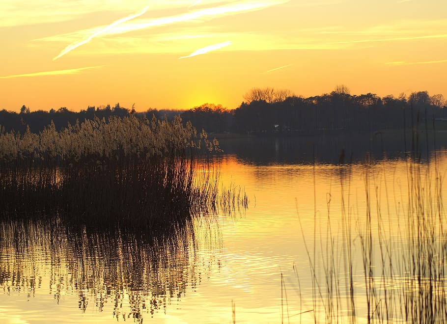 yellow, sunset, sky, light, color, orange, evening, dusk, mood HD wallpaper