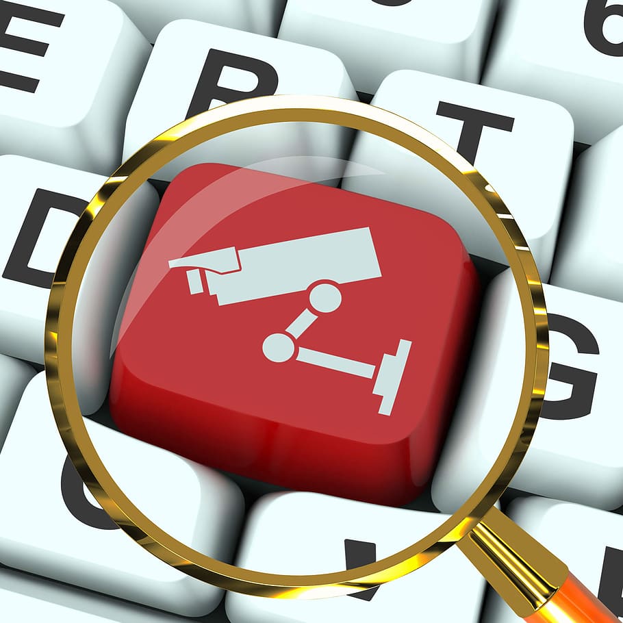 Camera Key Magnified Showing CCTV and Web Security, camera surveillance, HD wallpaper