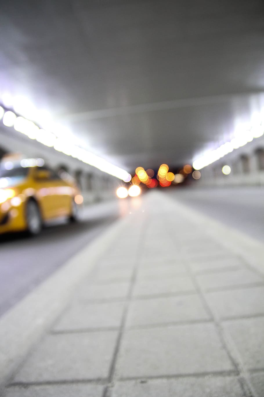Yellow Taxi Car, asphalt, blurred, blurry, road, traffic, transportation system HD wallpaper