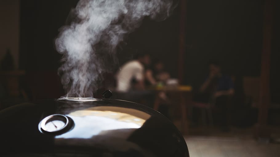 grill, smoke, pub, bokeh, indoors, smoke - physical structure HD wallpaper
