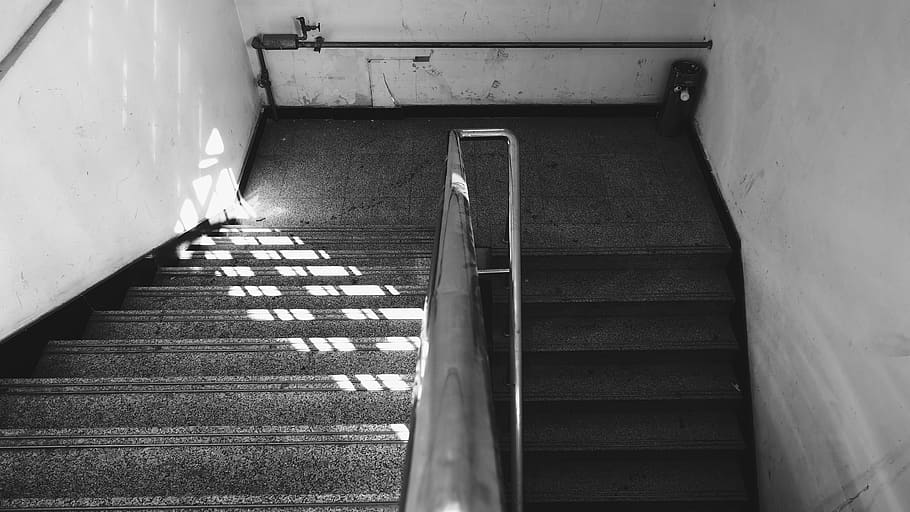 staircase, steps and staircases, architecture, railing, built structure HD wallpaper