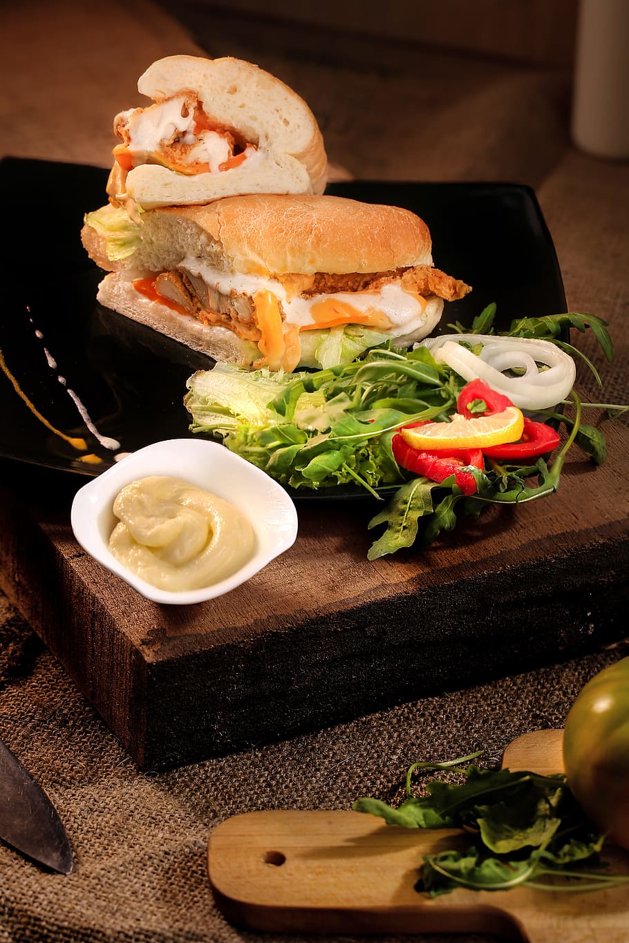Sandwich On Brown Wooden Tray, bread, delicious, dinner, dish HD wallpaper