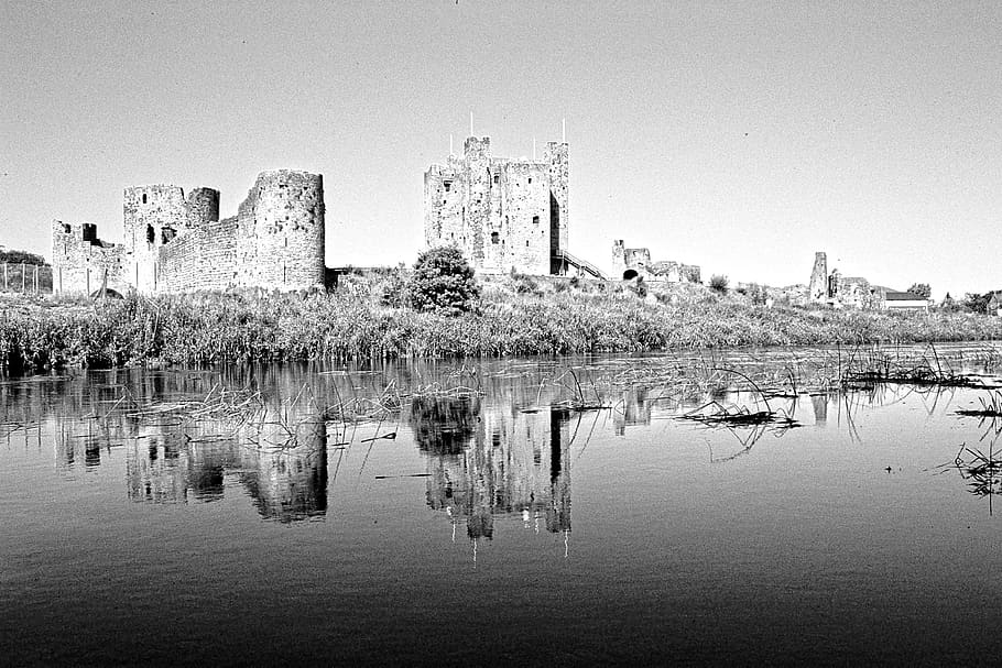 architecture, castle, building, fort, moat, ruins, ditch, cylinder HD wallpaper
