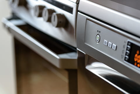 Gray Gas Range Oven in Kitchen, comfort, control, data, dishwasher HD wallpaper