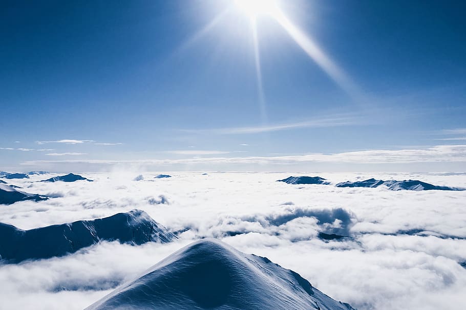 nimbus clouds, nature, outdoors, mountain, sky, georgia, snow HD wallpaper
