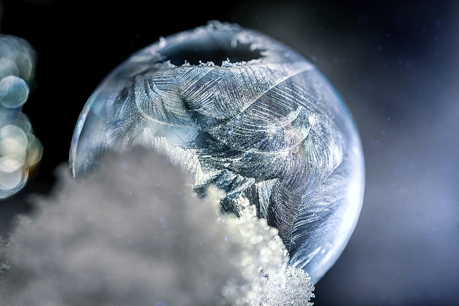 ball, soap bubble, frost, frozen, ice, iced, cold, winter, wintry HD wallpaper