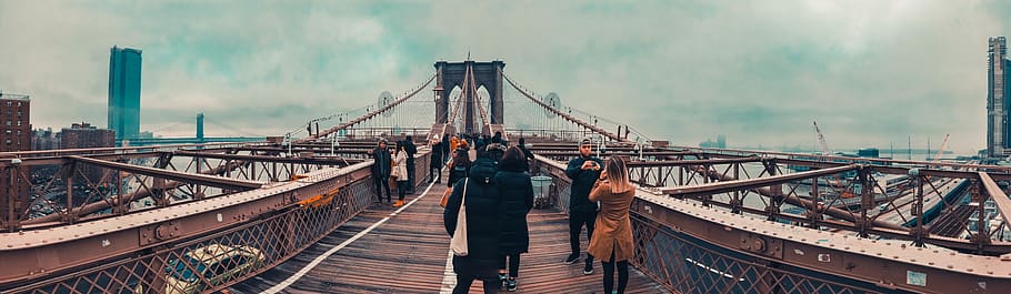 Brooklyn, Brooklyn Bridge, Panorama, NYC, New York City, architecture, HD wallpaper