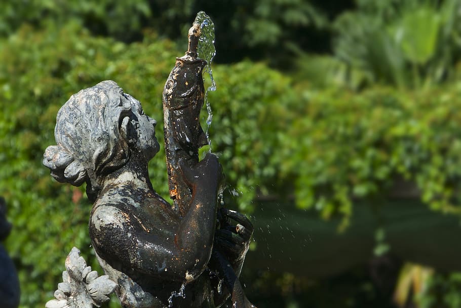 source, sculpture, metal, water, figure, monument, park, art and craft HD wallpaper
