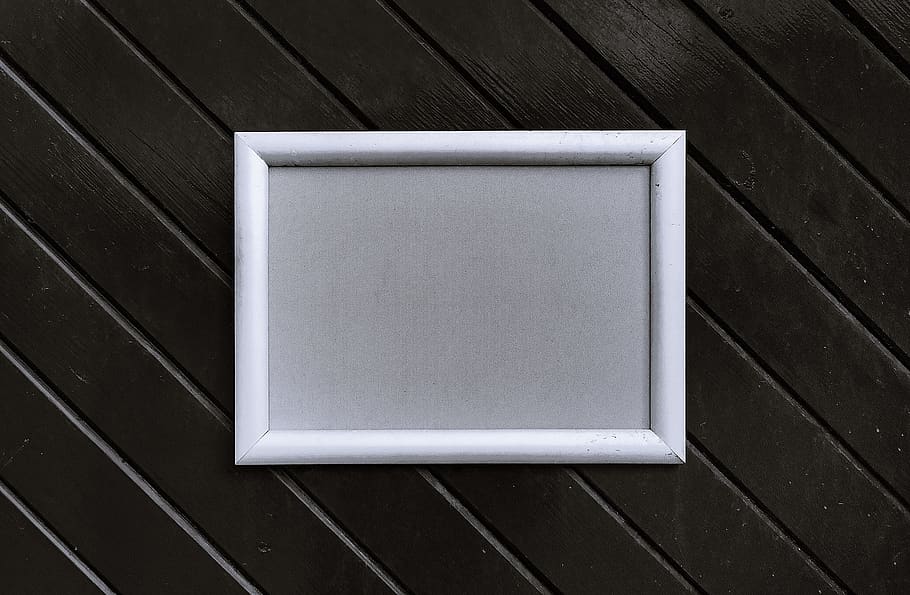 white photo frame, wood - material, high angle view, blank, copy space HD wallpaper