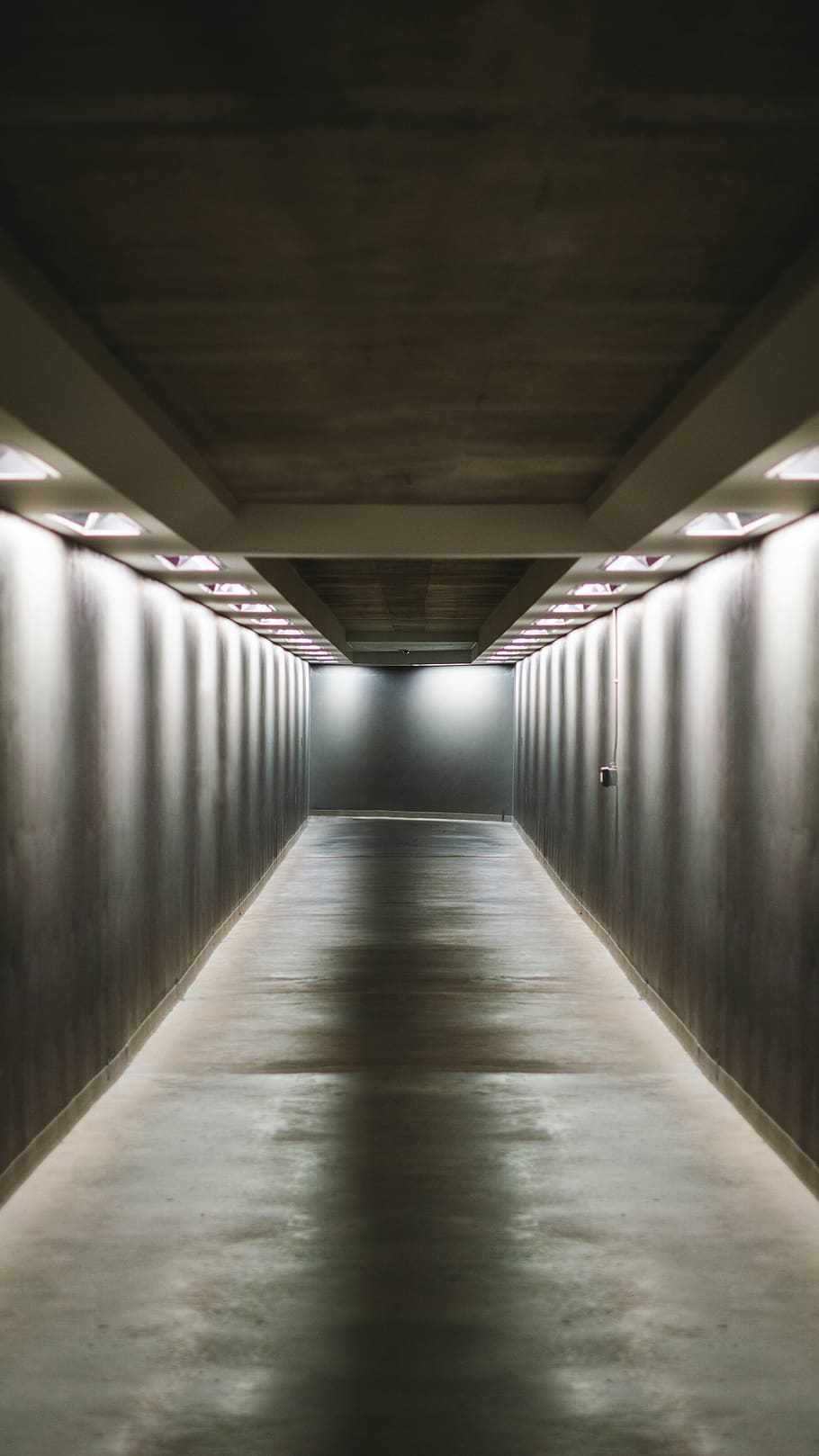 empty gray pathway, tunnel, canada, saskatoon, university of saskatchewan