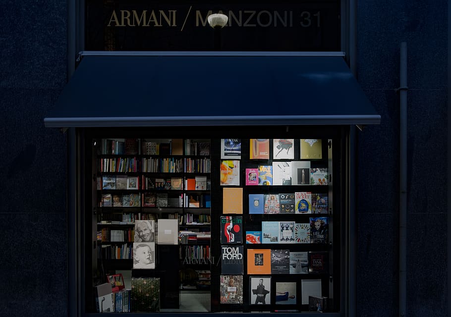 Hd Wallpaper Italy Milano Armani Book Store Kiosk Furniture