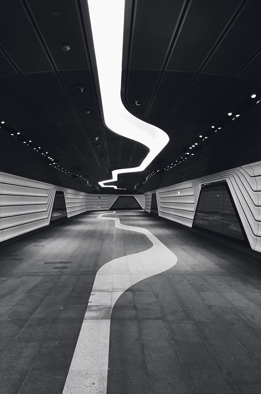 empty tunnel, architecture, built structure, indoors, transportation HD wallpaper