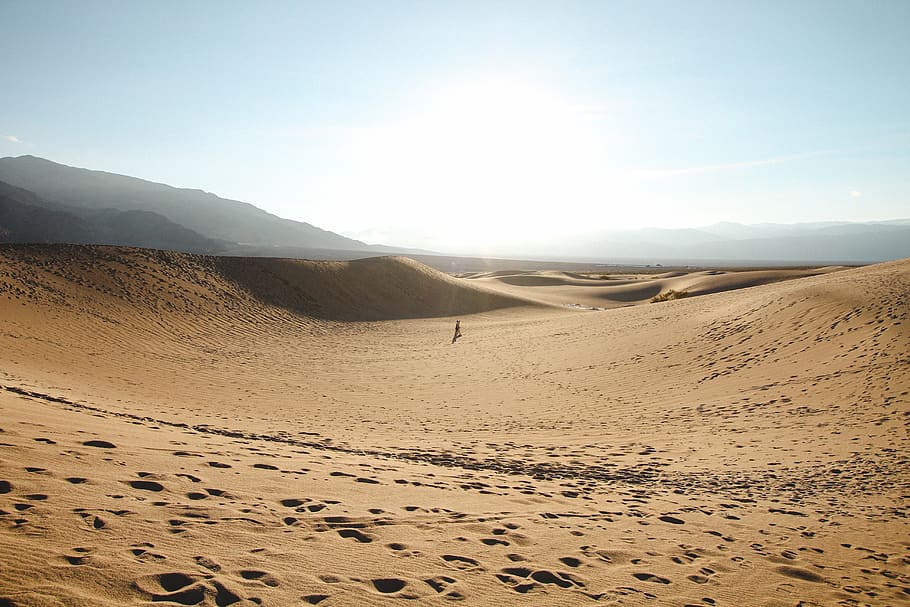 dessert area under blue sky, soil, sand, nature, outdoors, dune HD wallpaper