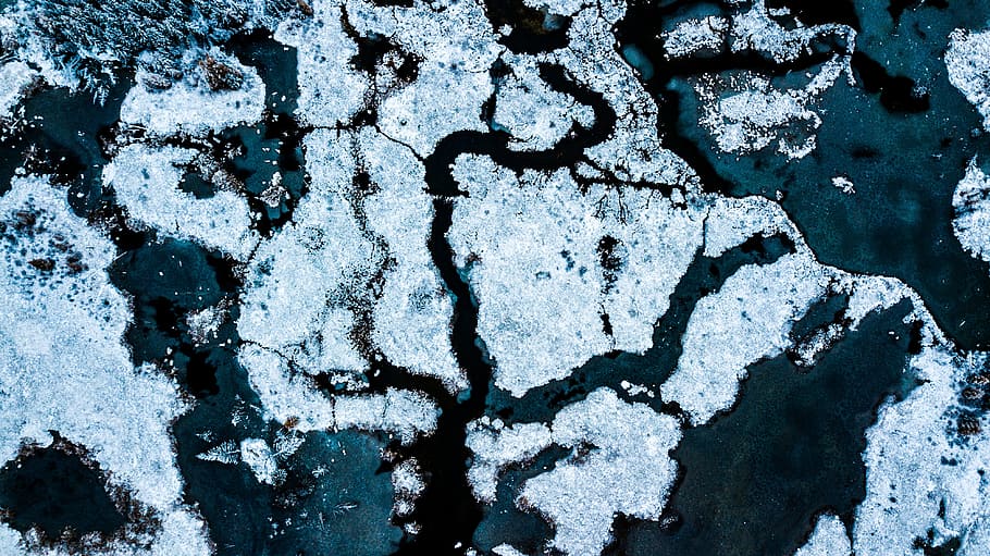Aerial View Photography of Sea, bird's eye view, cold, daylight HD wallpaper