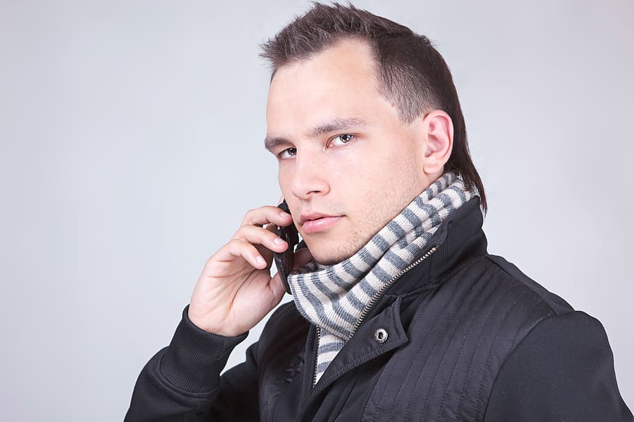 man, scarf, isolated, human, guy, casual, one, gray, face, person HD wallpaper
