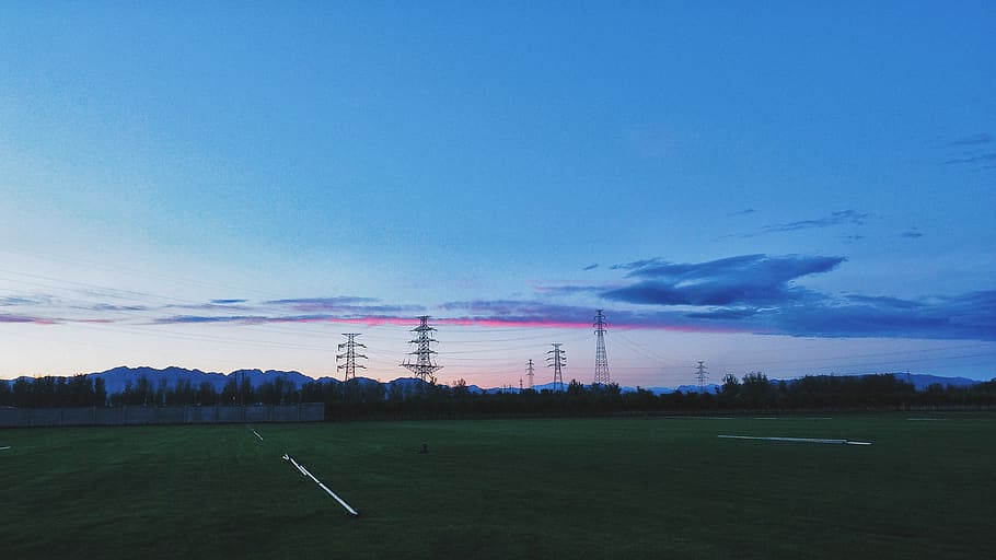 sky, cloud - sky, grass, environment, nature, landscape, plant HD wallpaper