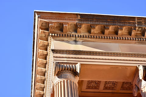 architecture, building, pillar, column, porch, piano, leisure activities HD wallpaper