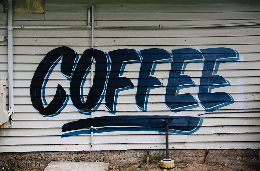 Coffee graffiti, text, western script, communication, capital letter HD wallpaper