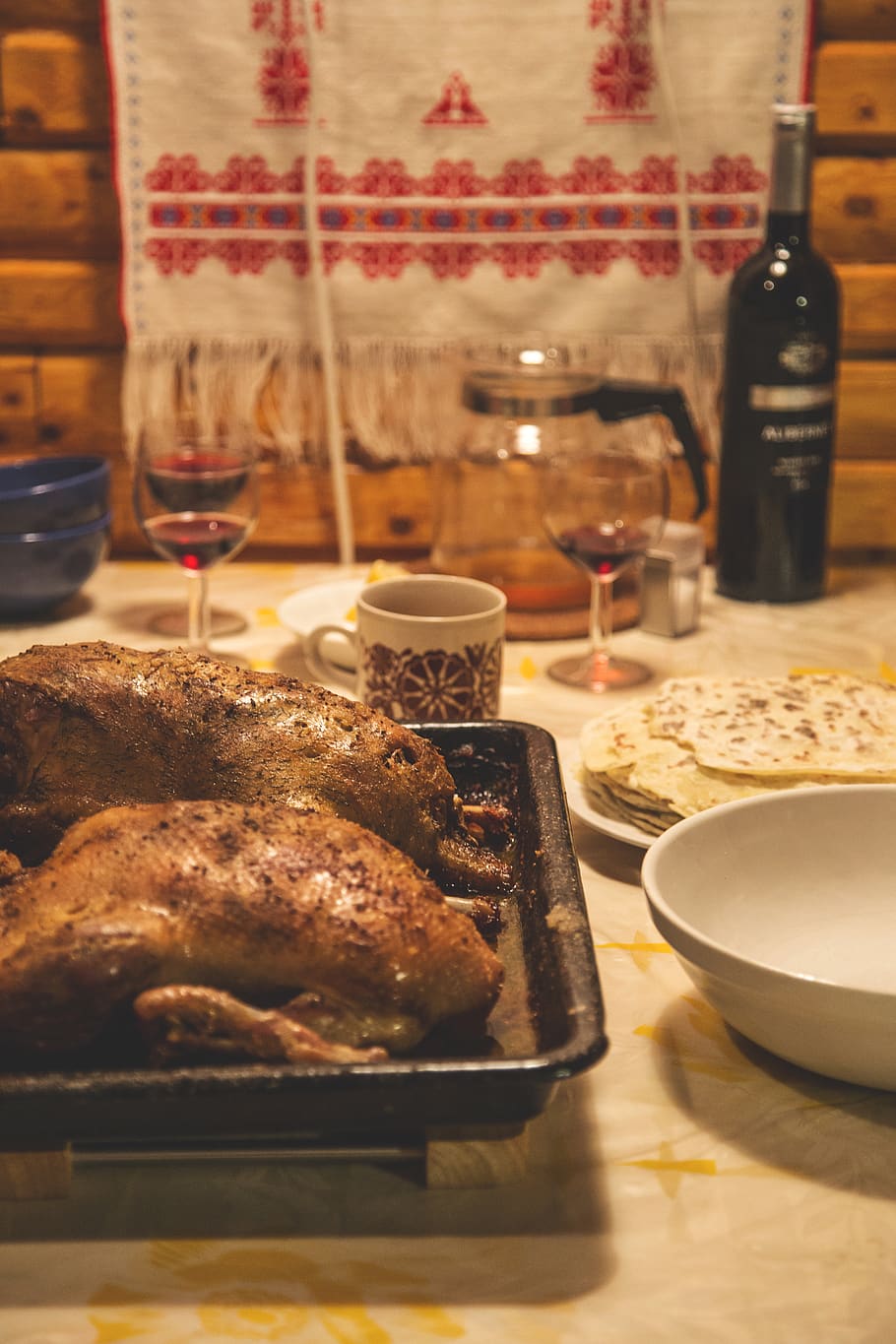 dinner, romantic, old, cottage, tradition, chalet, wine, feast HD wallpaper
