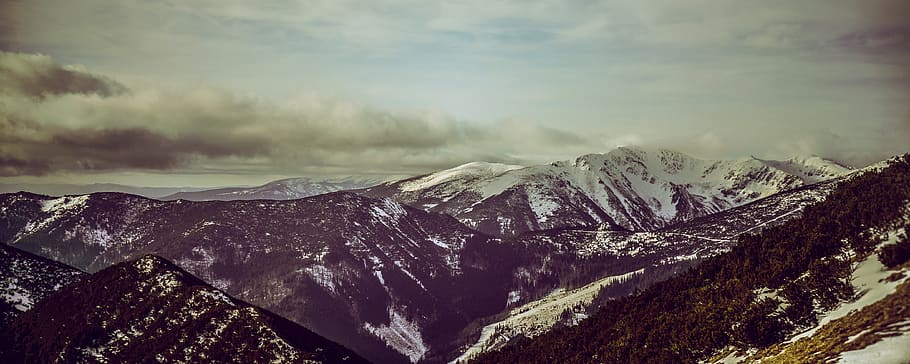 mountain, outdoors, nature, mountain range, slope, peak, land HD wallpaper