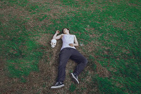 man lying on ground, footwear, shoe, clothing, apparel, person HD wallpaper