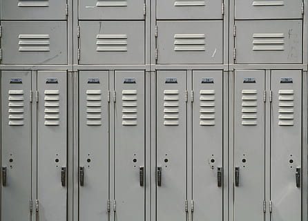 gray metal locker, school, grey, door, storage, college, 19, 20 HD wallpaper