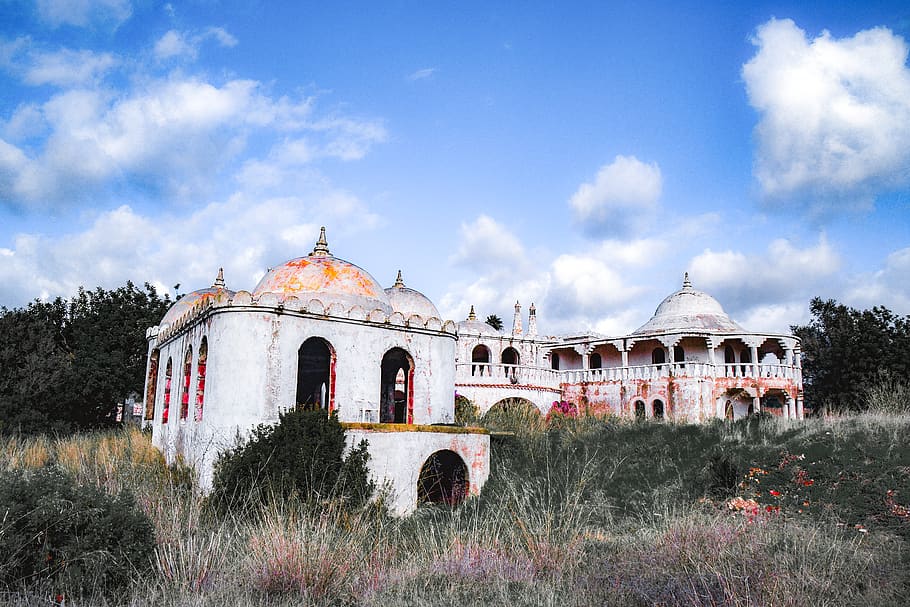 white concrete mosque, building, housing, architecture, monastery HD wallpaper