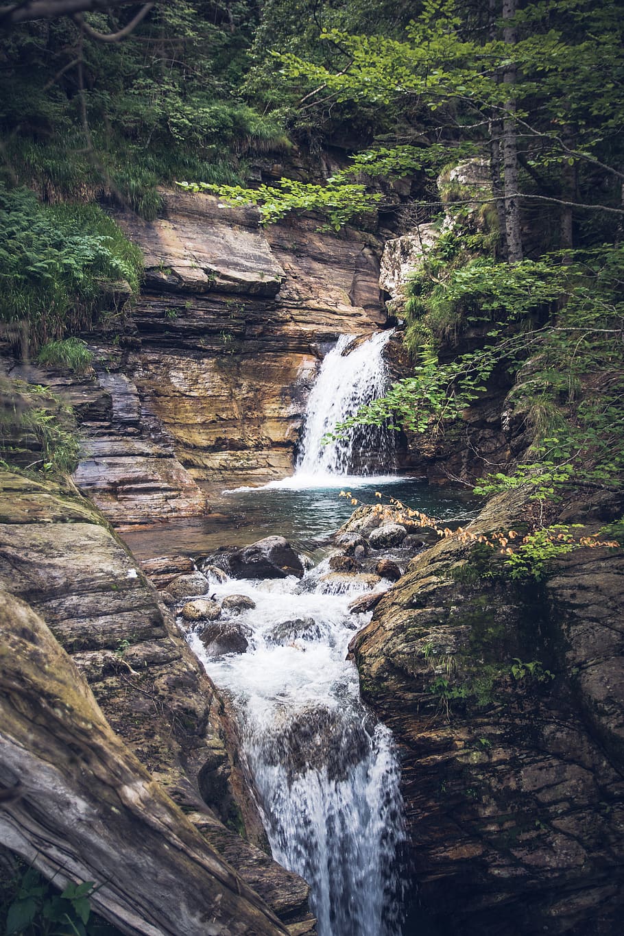 waterfalls at daytime, outdoors, river, nature, stream, creek HD wallpaper
