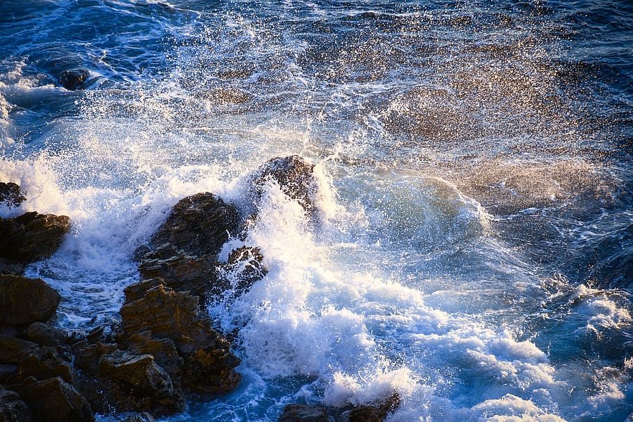 water waves during daytime, motion, sea, beauty in nature, sport HD wallpaper