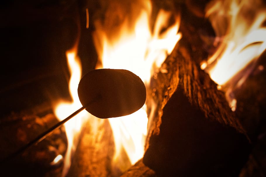 fire, flame, bonfire, human, person, food, goblet, glass, hearth HD wallpaper