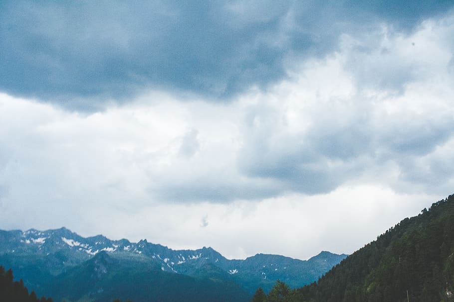 mountains, sky, clouds, landscape, nature, peaks, valleys, cloud - sky HD wallpaper