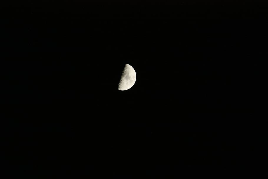 portugal, funchal, astrophotography, sky, night sky, half moon