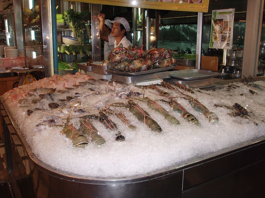 thailand, explore, travel, fish, lobster, market, freshness HD wallpaper
