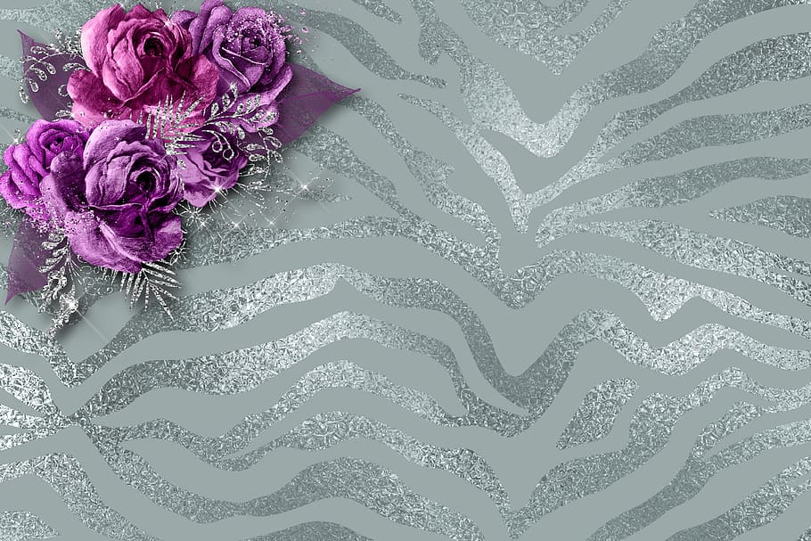 roses, background image, silver, noble, decorative, rose flower, HD wallpaper