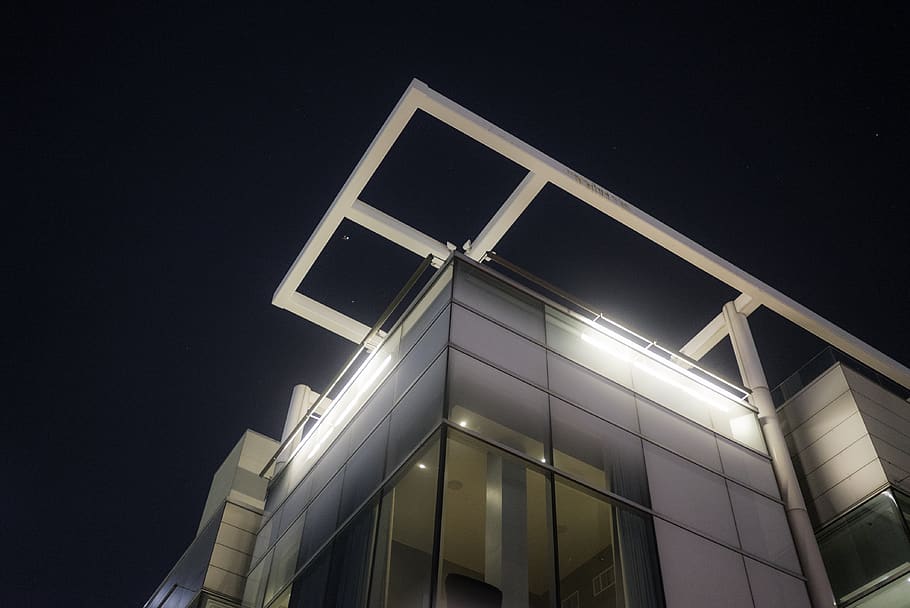 architecture, building, symmetry, built structure, night, low angle view HD wallpaper