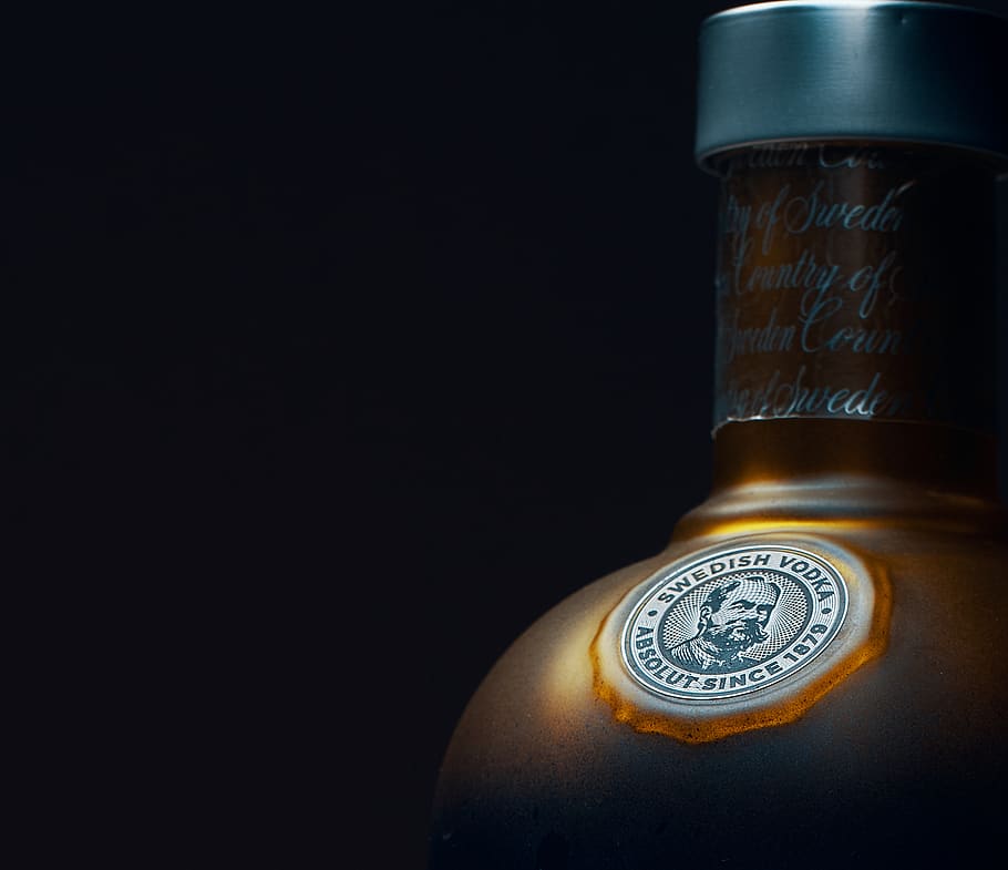 gray bottle, alcohol, lamp, drink, beverage, trademark, logo HD wallpaper
