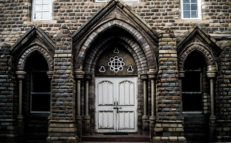 door, building, architecture, brick, walkway, path, arched HD wallpaper