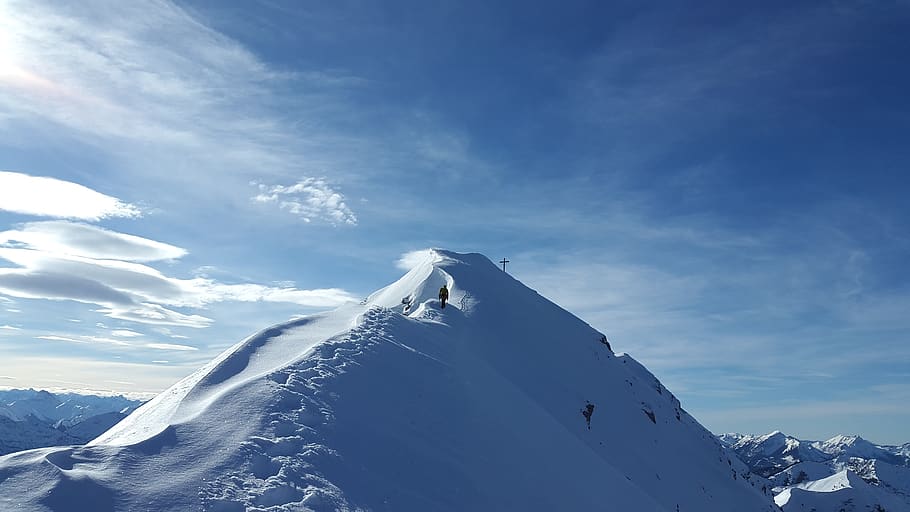 summit, alpine, vulture heads, ceedings, winter, winter mountaineering HD wallpaper