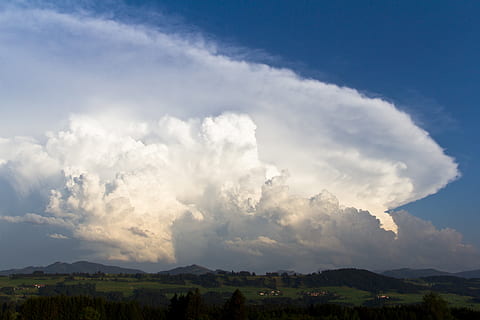 nature, landscape, cloud, sky, a thunderstorm cell, cumulonimbus HD wallpaper