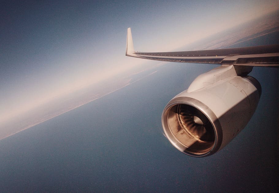 plane turbo, air vehicle, airplane, mode of transportation, no people HD wallpaper