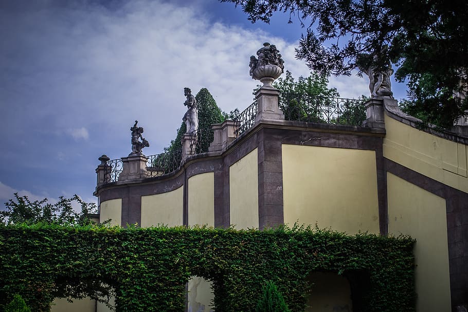 baroque, garden, architecture, statuary, historical, romantic HD wallpaper