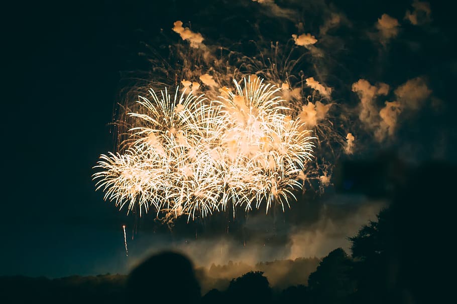 fireworks, motion, firework display, event, celebration, illuminated HD wallpaper