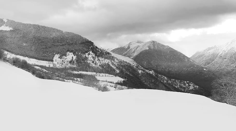 snow terrain and mountains, nature, outdoors, mountain range HD wallpaper