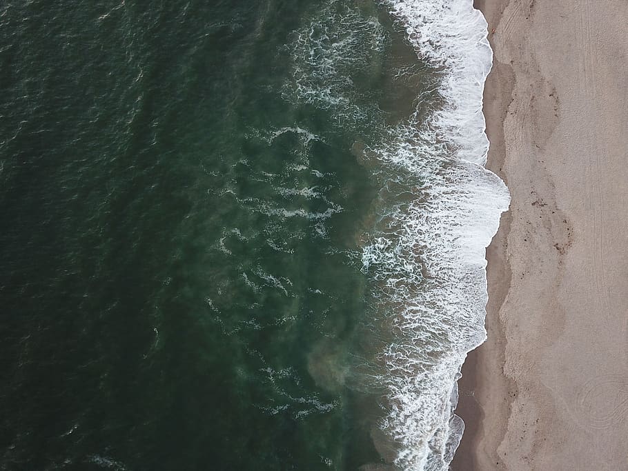 aerial photography seashore, ocean, nature, outdoors, water, ventura, HD wallpaper