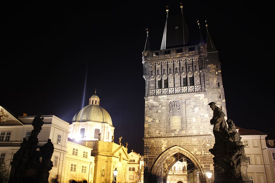 cityscape, Prague, night, architecture, building exterior, built structure HD wallpaper