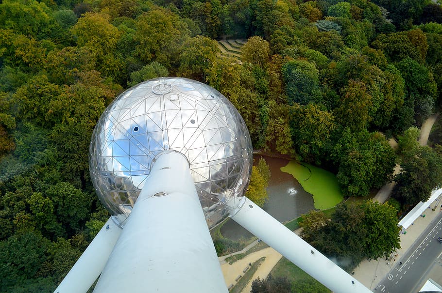 atomium, brussels, belgium, landmark, architecture, ball, metal HD wallpaper