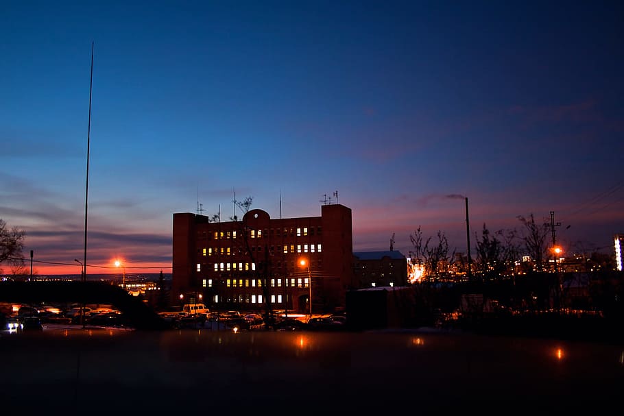 Night, Ufa, illuminated, architecture, built structure, sky HD wallpaper